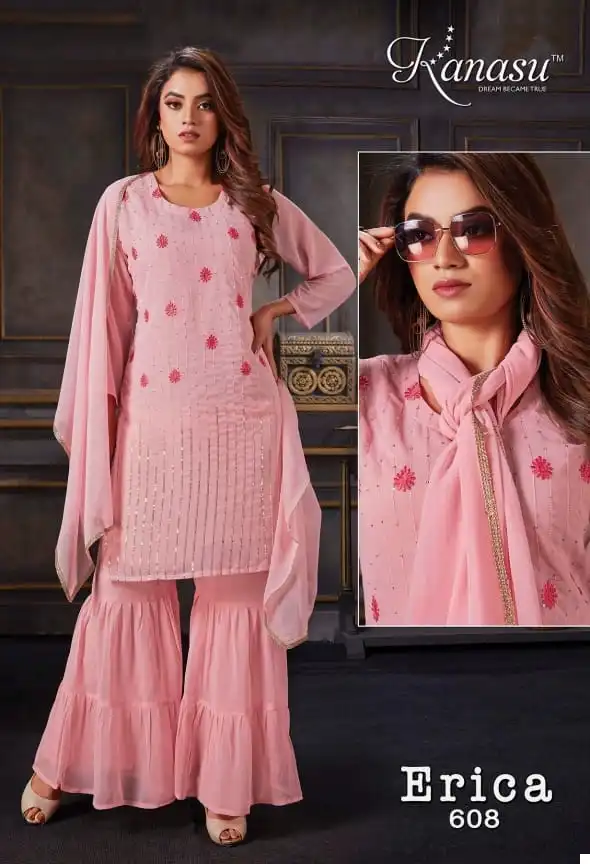 Kanasu Erica Georgette Wholesale Readymade Suits Catalog — Wholesale Salwar Suits, MPA wholesale from Surat - Gallery Image 3