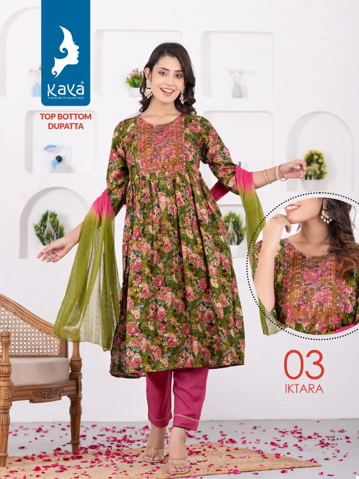 Kaya Iktara Rayon Wholesale Nyra Cut Readymade Salwar Suit Catalog — Wholesale Salwar Suits, MPA wholesale from Surat — view 2