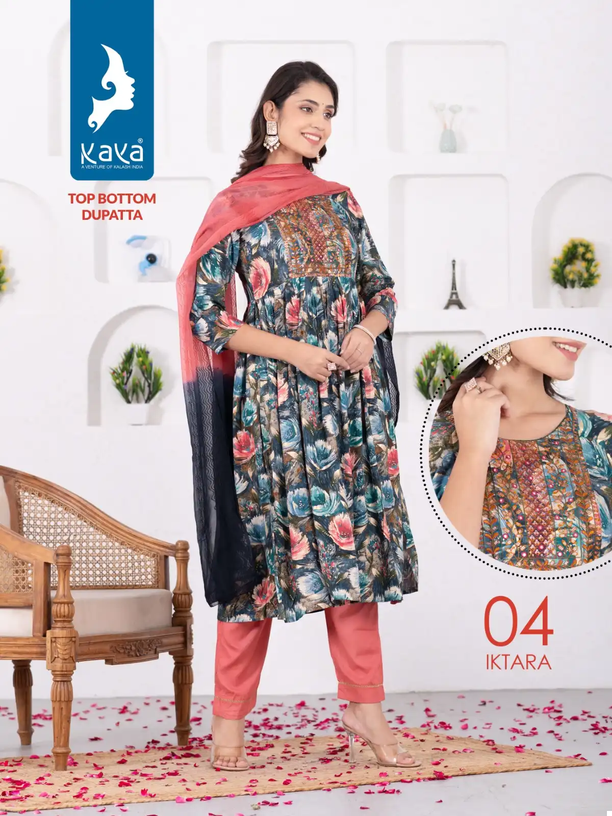 Kaya Iktara Rayon Wholesale Nyra Cut Readymade Salwar Suit Catalog — Wholesale Salwar Suits, MPA wholesale from Surat — view 3