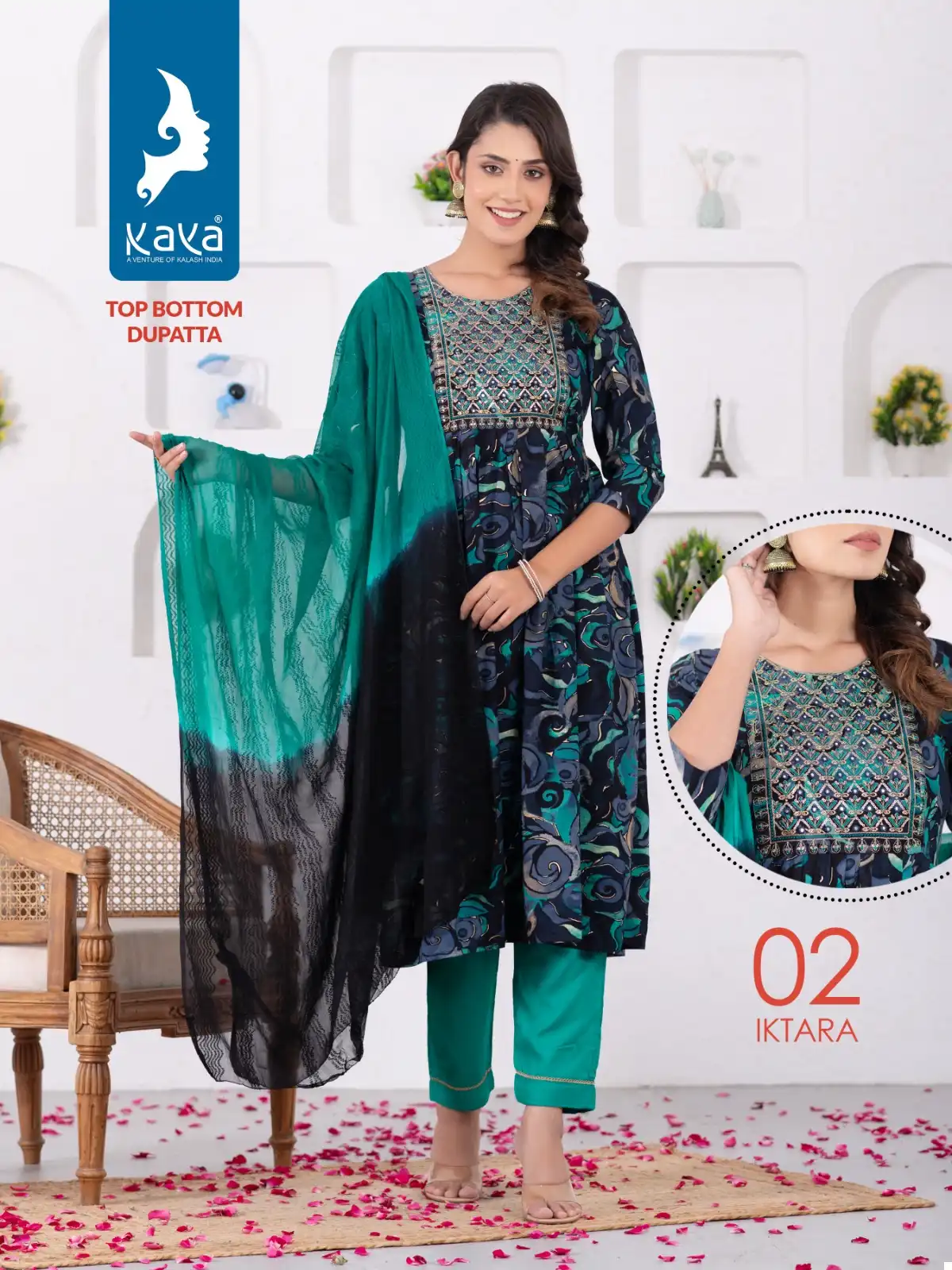 Kaya Iktara Rayon Wholesale Nyra Cut Readymade Salwar Suit Catalog — Wholesale Salwar Suits, MPA wholesale from Surat — view 4
