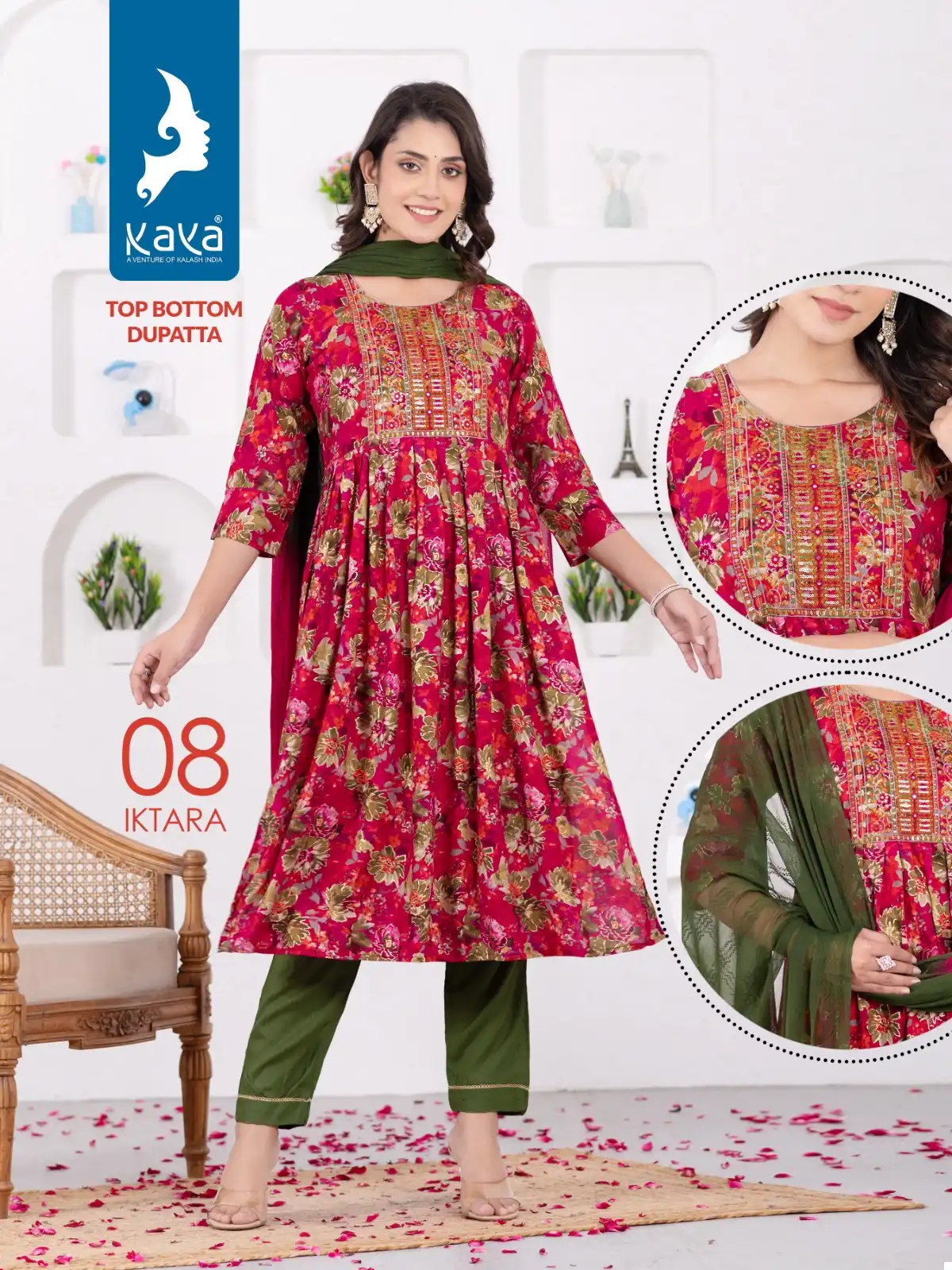 Kaya Iktara Rayon Wholesale Nyra Cut Readymade Salwar Suit Catalog — Wholesale Salwar Suits, MPA wholesale from Surat — view 6