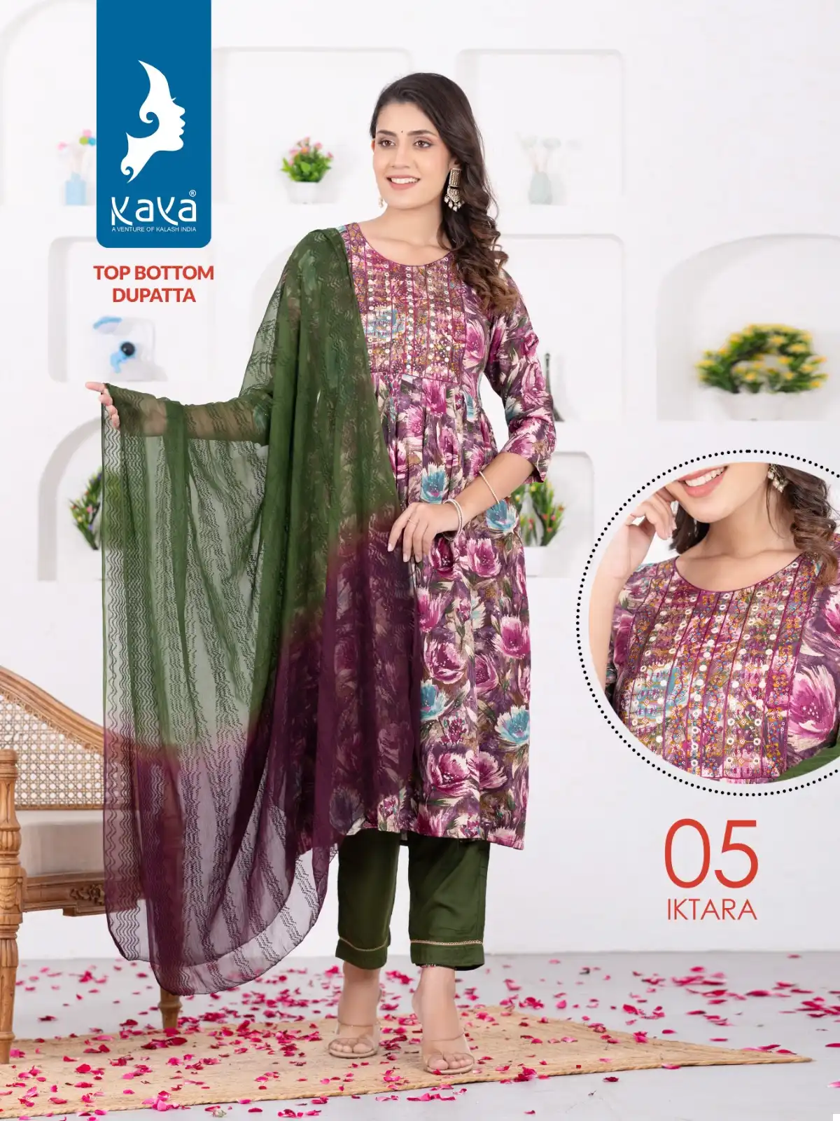 Kaya Iktara Rayon Wholesale Nyra Cut Readymade Salwar Suit Catalog — Wholesale Salwar Suits, MPA wholesale from Surat — view 7