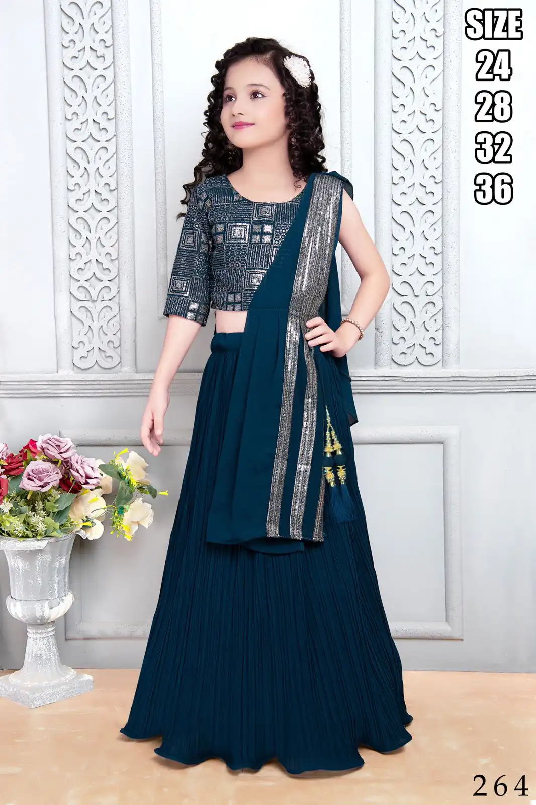 VE Charmy Heavy Georgette Wholesale Kidswear Lehenga Catalog - Image 3
