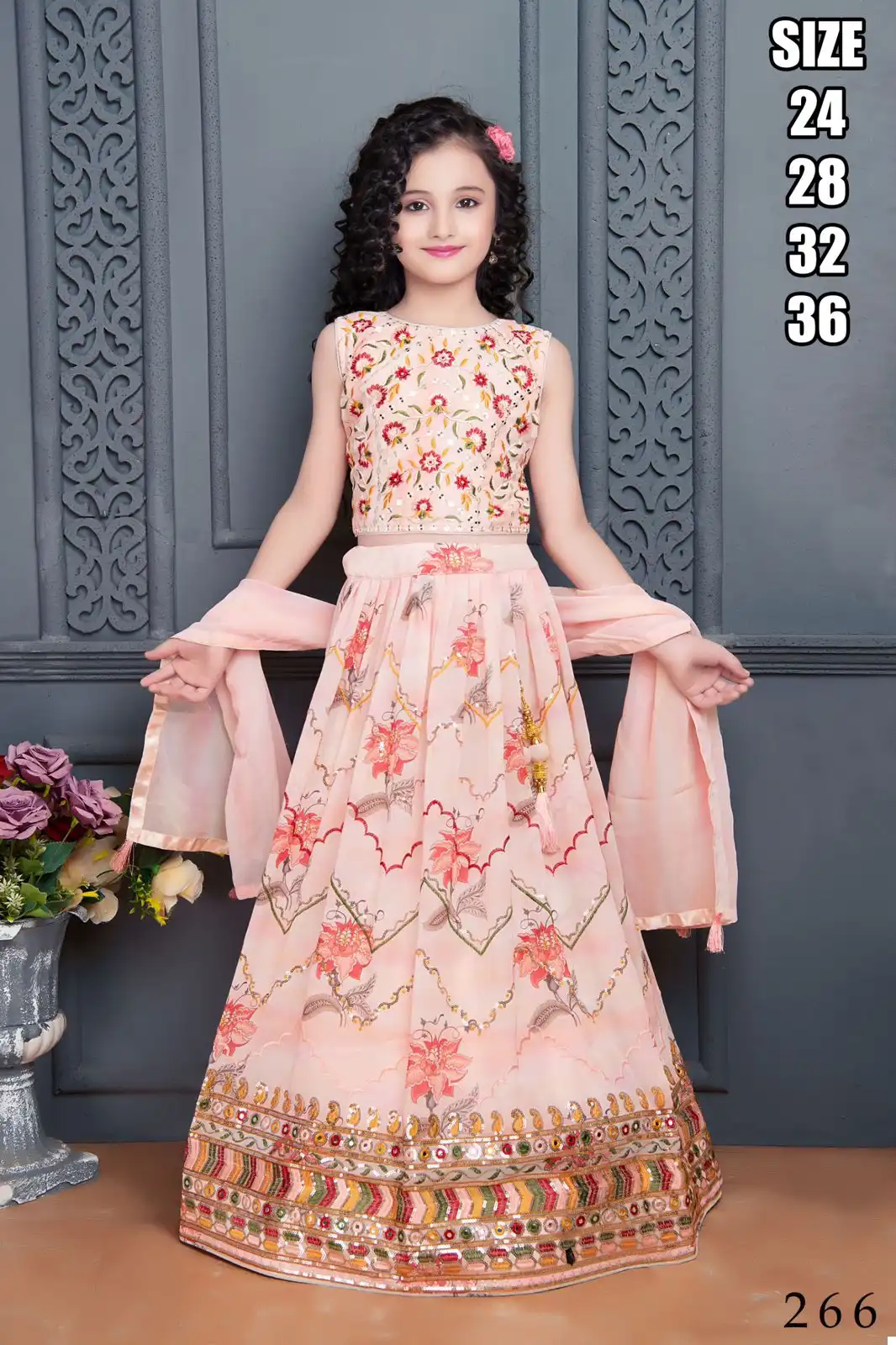 VE Charmy Heavy Georgette Wholesale Kidswear Lehenga Catalog - Image 4