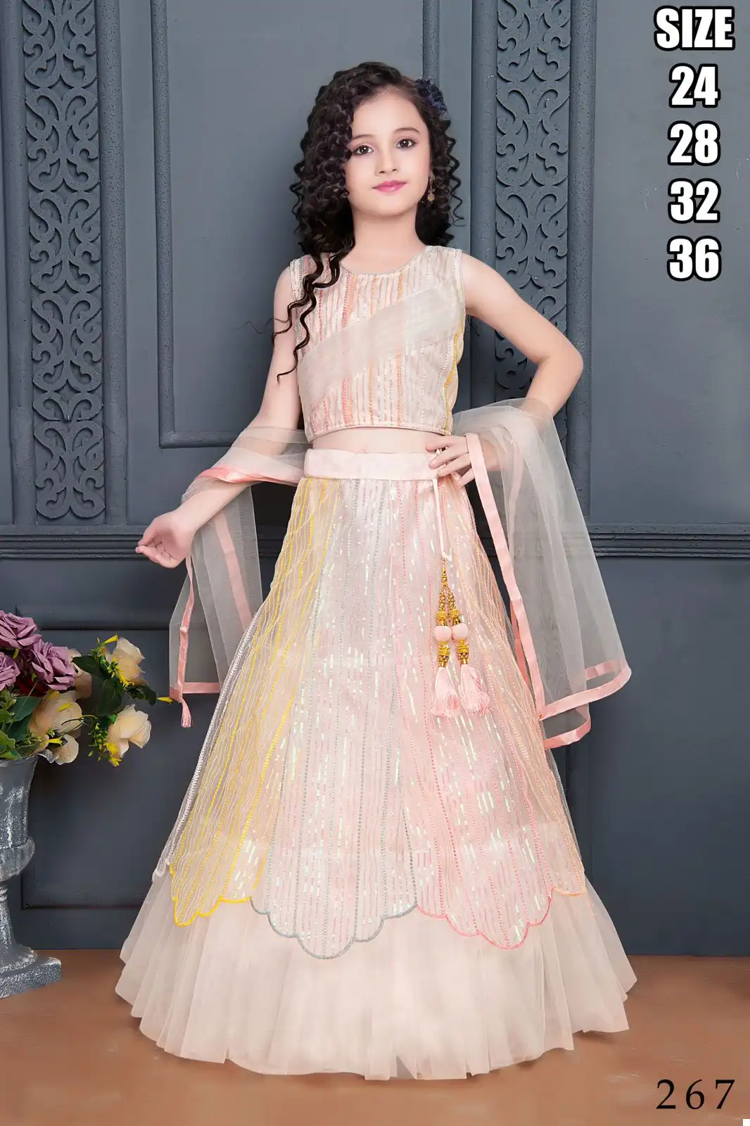 VE Charmy Heavy Georgette Wholesale Kidswear Lehenga Catalog - Image 5