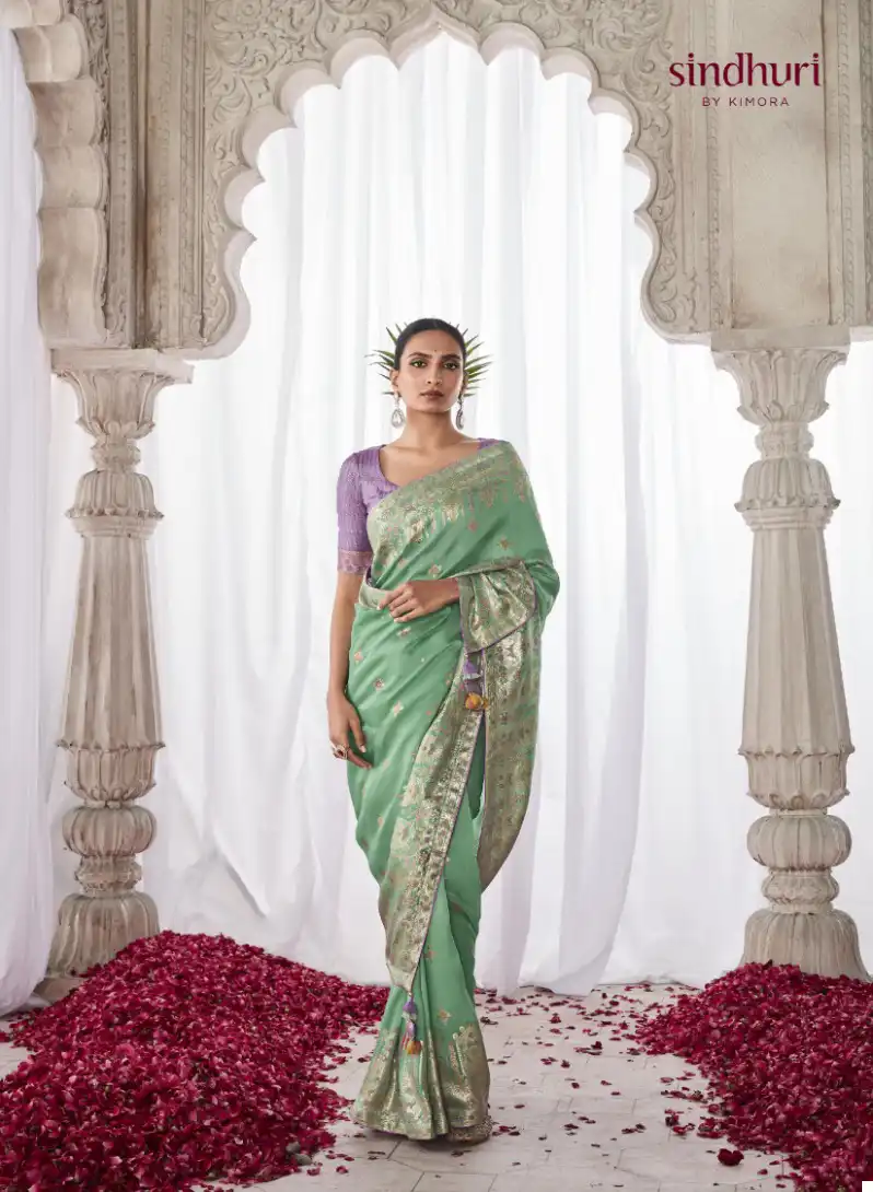 Kimora Asiana Kora Silk Wholesale Designer Saree Catalog — Wholesale Sarees, MPA wholesale from Surat - Gallery Image 7
