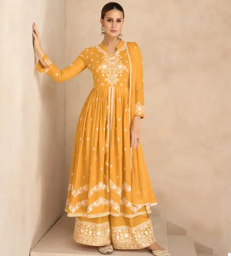 Vamika Lakhnavi Vol 6 Gold Heavy Rayon Wholesale Designer Readymade Salwar Suit Catalog