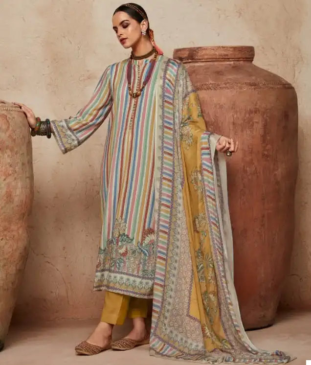 Kimora Laila Pure Cotton Satin Wholesale Fancy Salwar Suit Catalog — Wholesale Salwar Suits, MPA wholesale from Surat — view 1