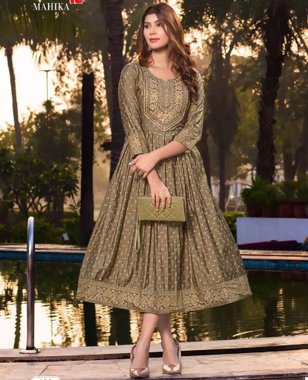 Deecee Mahika Heavy Chanderi Plain Wholesale Long Kurtis Catalog