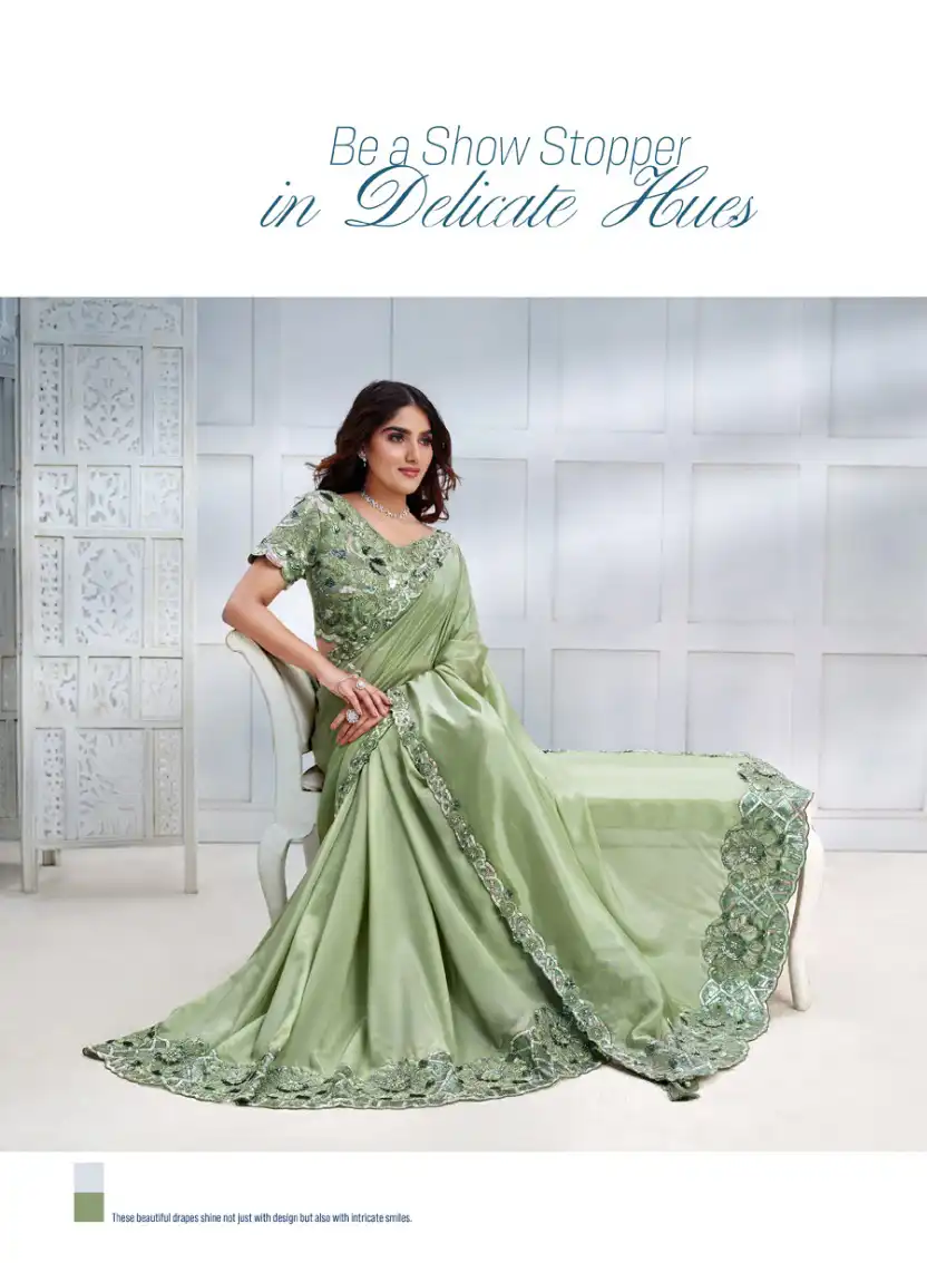 Mahotsav Majestica Crepe Satin Silk Wholesale Designer Saree Catalog — Wholesale Sarees, MPA wholesale from Surat - Gallery Image 13
