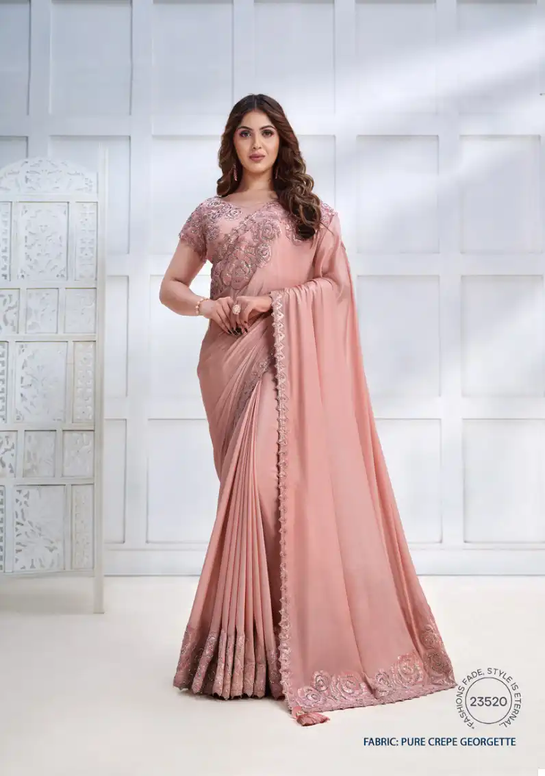 Mahotsav Majestica Crepe Satin Silk Wholesale Designer Saree Catalog — Wholesale Sarees, MPA wholesale from Surat - Gallery Image 3