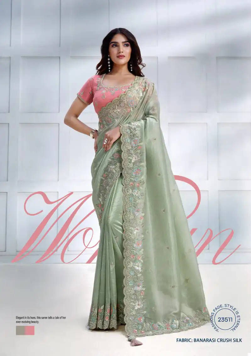 Mahotsav Majestica Crepe Satin Silk Wholesale Designer Saree Catalog — Wholesale Sarees, MPA wholesale from Surat - Gallery Image 6