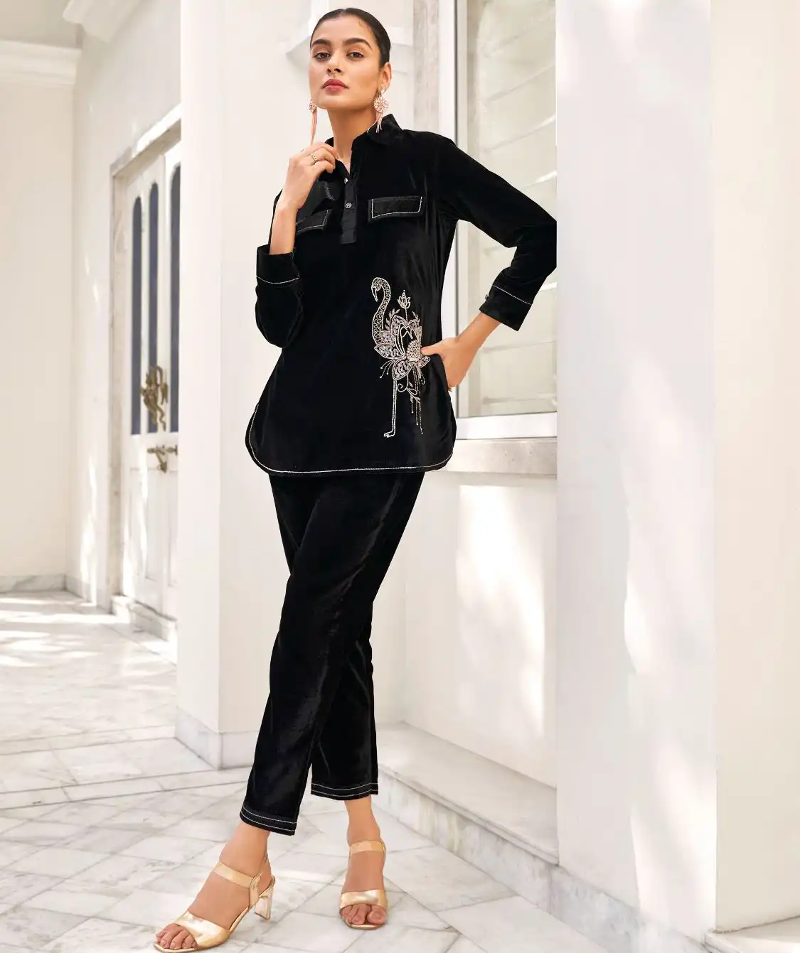 Lady Leela Marbles 2 Superior Quality Velvet Wholesale Winter Cord-Sets Catalog