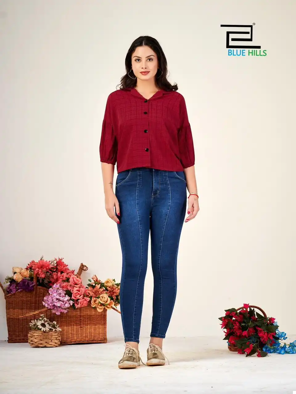 Blue Hills Martini Heavy Bsy Self Cheks Pattern Wholesale Shirts Catalog — Wholesale Kurtis, Blue Hills wholesale from Surat — view 2