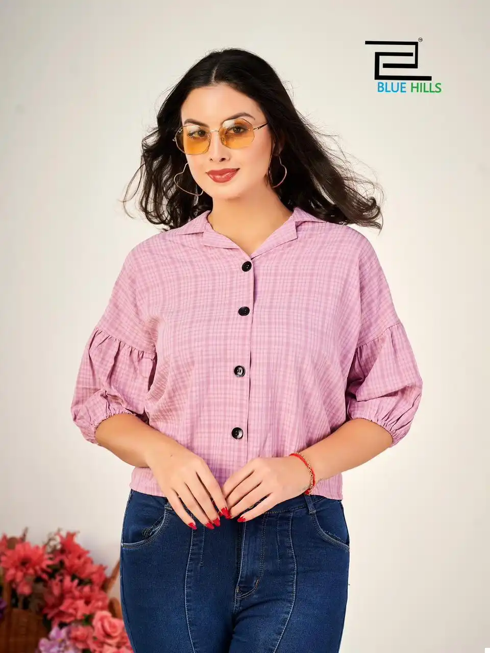 Blue Hills Martini Heavy Bsy Self Cheks Pattern Wholesale Shirts Catalog — Wholesale Kurtis, Blue Hills wholesale from Surat — view 4