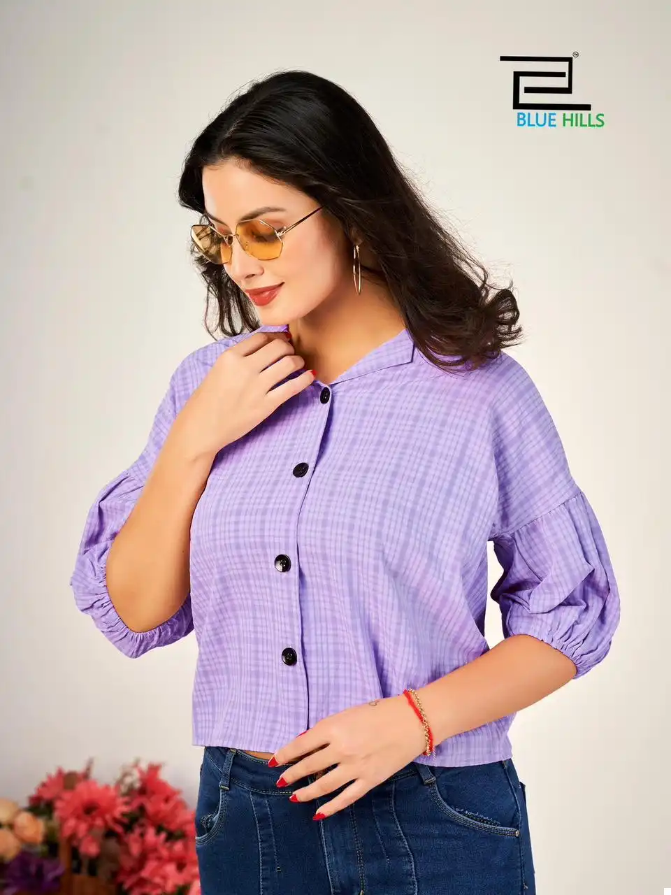 Blue Hills Martini Heavy Bsy Self Cheks Pattern Wholesale Shirts Catalog — Wholesale Kurtis, Blue Hills wholesale from Surat — view 6