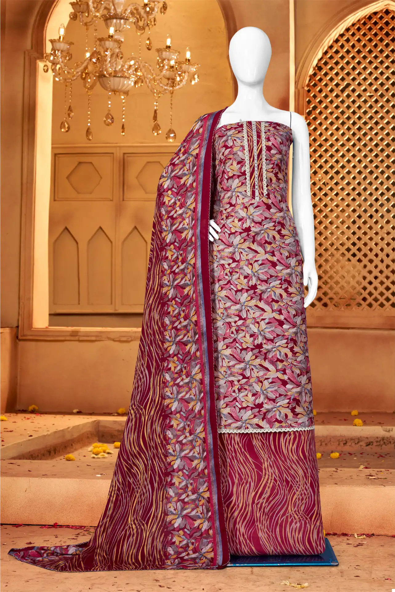 Bipson Mercedes-2370 Pure Woolen Pashmina Wholesale Winter Wear Suits Catalog — Wholesale Salwar Suits, MPA wholesale from Surat - Gallery Image 3