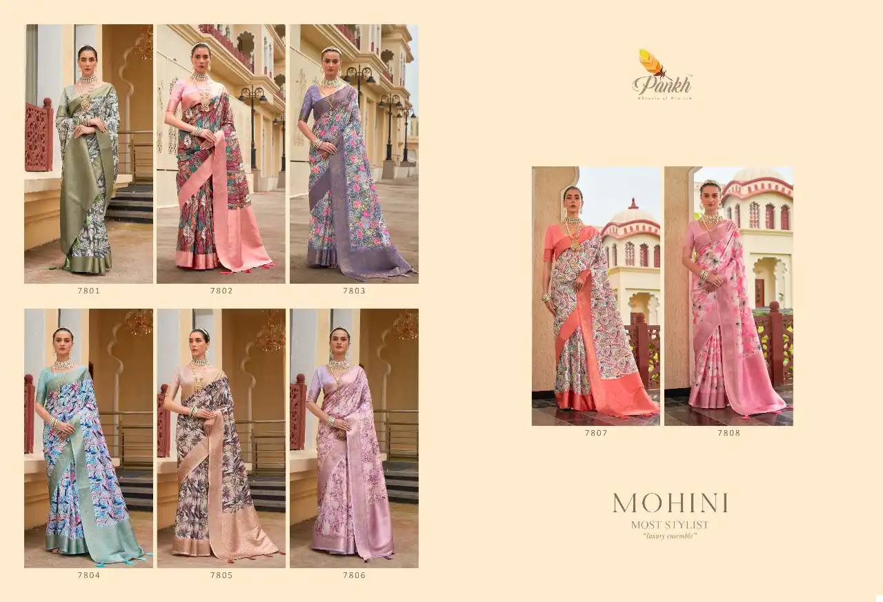 Pankh Mohini Digital Printed Wholesale Sarees Catalog - Image 8