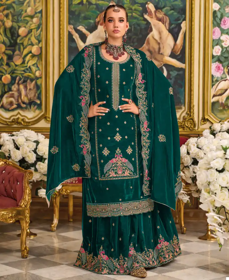 Ajraa Morni Pure Velvet Wholesale Winter Wear Suit Catalog — Wholesale Salwar Suits, MPA wholesale from Surat — view 1
