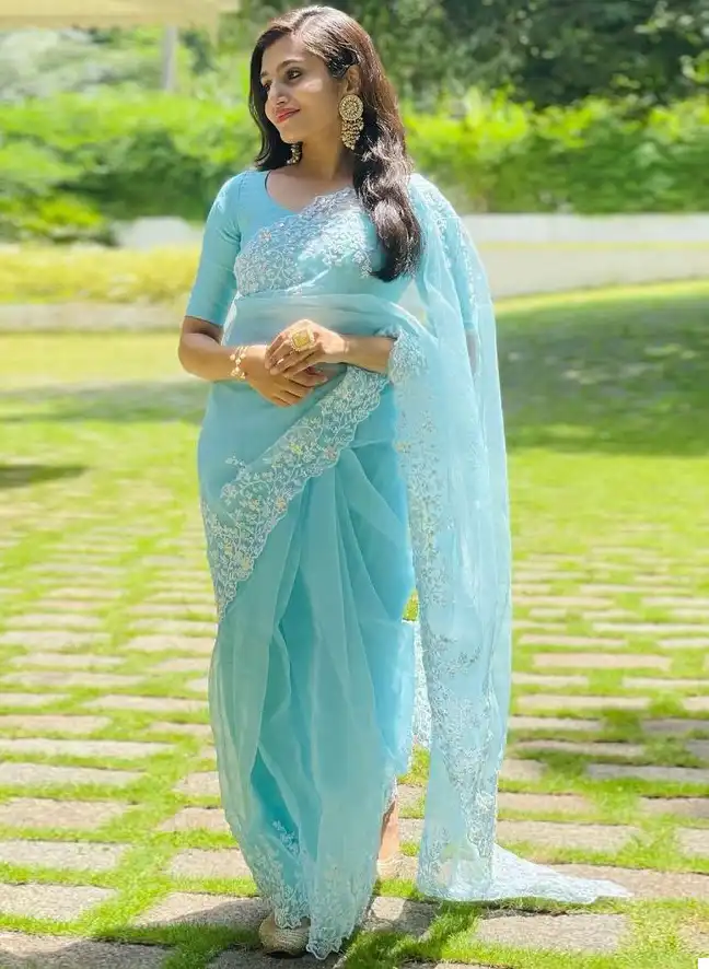 Vardan Ethnic Multi Sequence Organza Wholesale Fancy Sarees Catalog