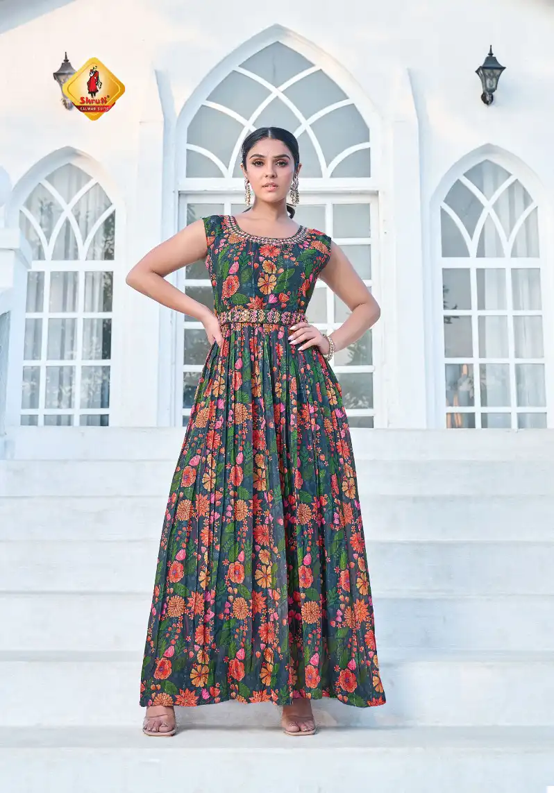 Shruti Manchali Muslin Wholesale Gown Catalog — Wholesale Kurtis, MPA wholesale from Surat - Gallery Image 3