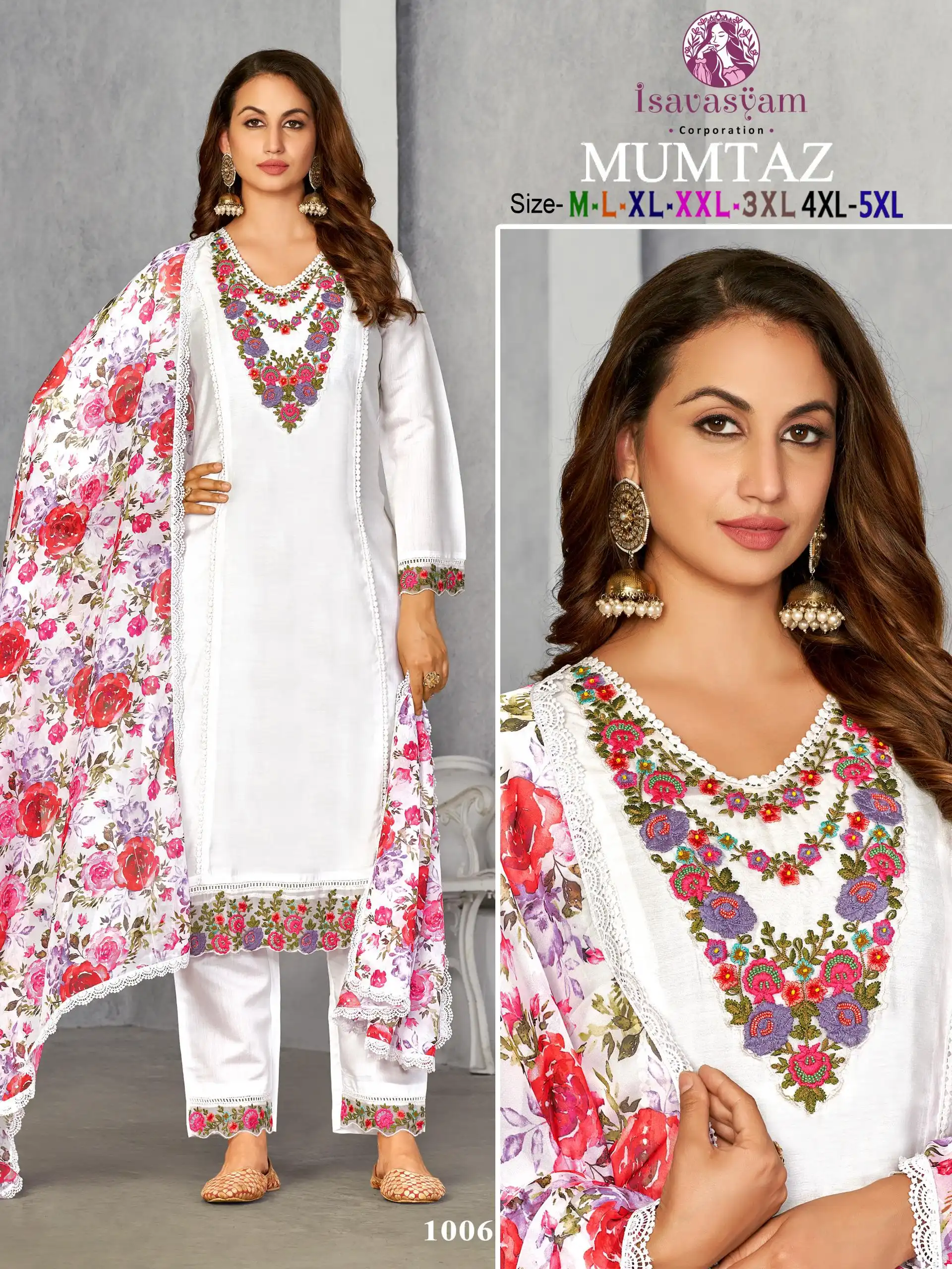 Poonam Mumtaz Pure Roman Silk Wholesale Readymade Suits Catalog — Wholesale Salwar Suits, MPA wholesale from Surat - Gallery Image 4