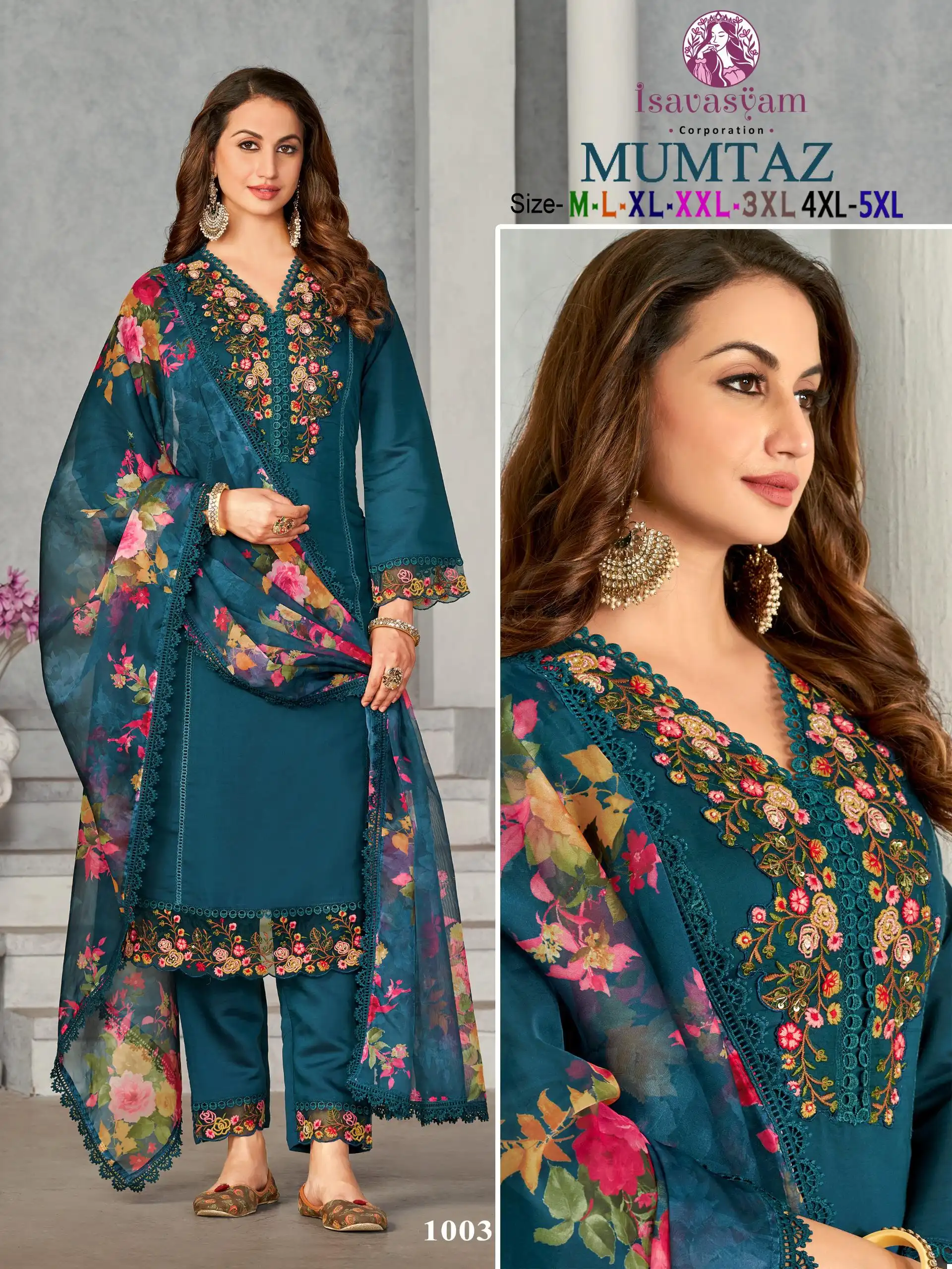 Poonam Mumtaz Pure Roman Silk Wholesale Readymade Suits Catalog — Wholesale Salwar Suits, MPA wholesale from Surat - Gallery Image 2