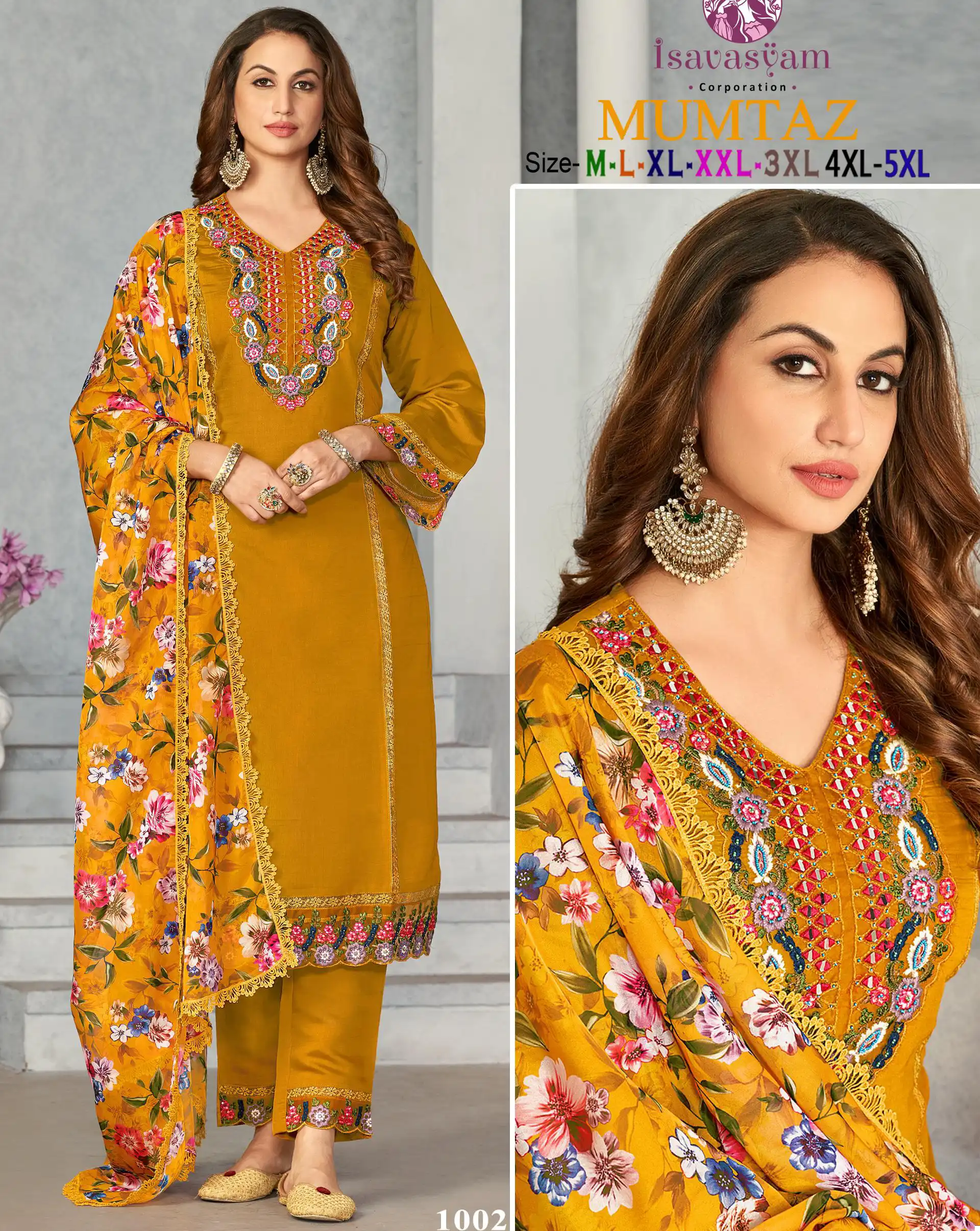 Poonam Mumtaz Pure Roman Silk Wholesale Readymade Suits Catalog — Wholesale Salwar Suits, MPA wholesale from Surat — view 1