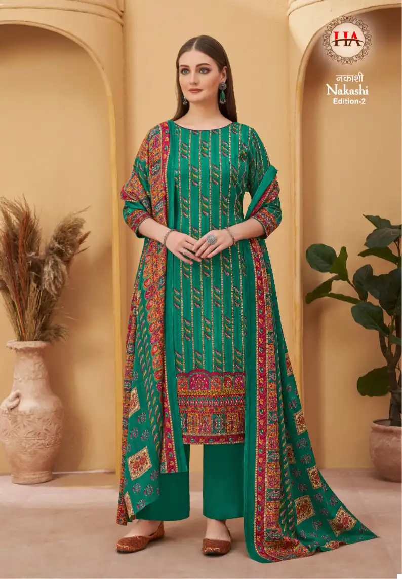 Harshit Fashion Nakashi Vol 2 Premium Finest Pashmina Wholesale Woolen Suits Catalog — Wholesale Salwar Suits, MPA wholesale from Surat - Gallery Image 4