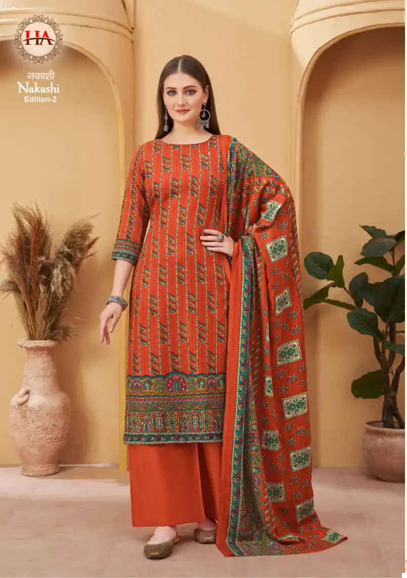 Harshit Fashion Nakashi Vol 2 Premium Finest Pashmina Wholesale Woolen Suits Catalog — Wholesale Salwar Suits, MPA wholesale from Surat - Gallery Image 5