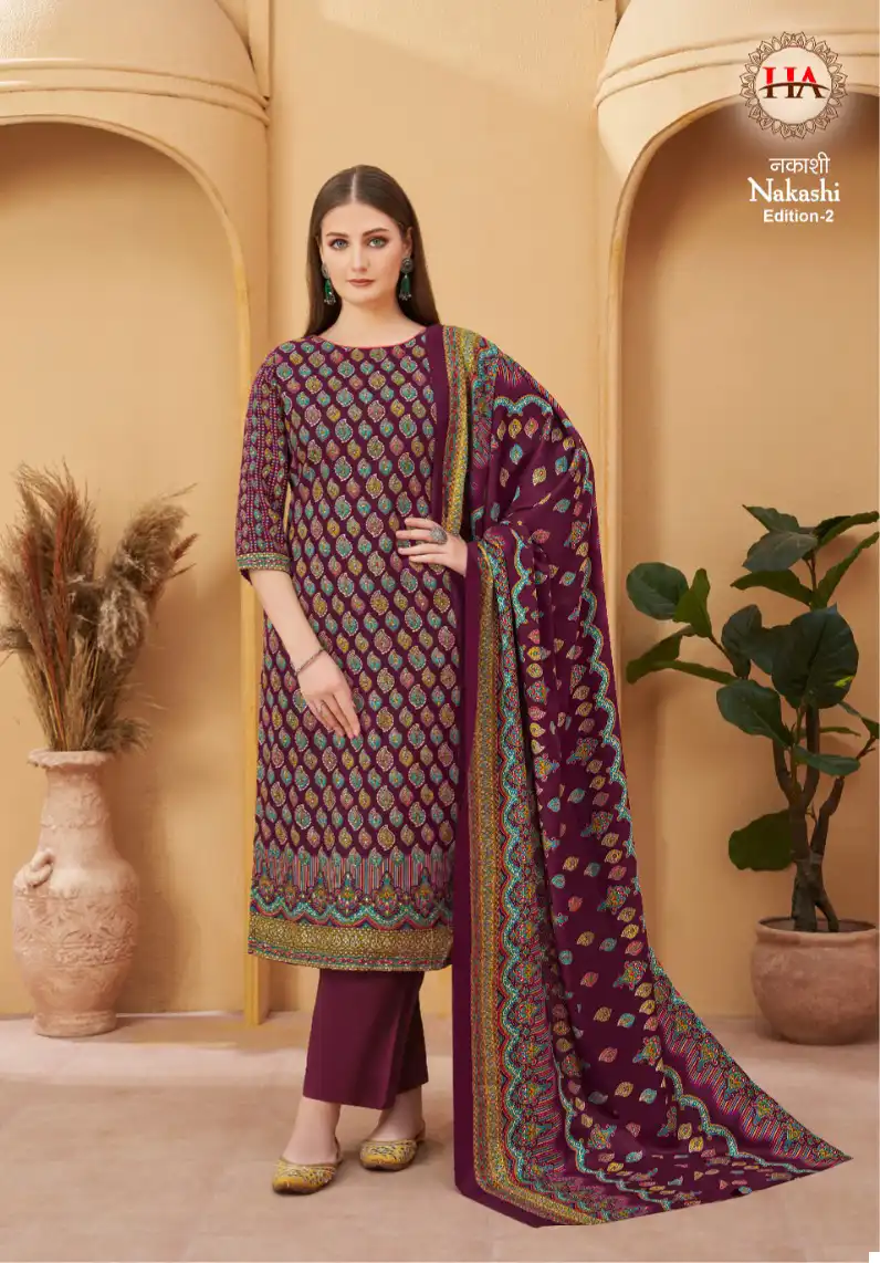 Harshit Fashion Nakashi Vol 2 Premium Finest Pashmina Wholesale Woolen Suits Catalog — Wholesale Salwar Suits, MPA wholesale from Surat - Gallery Image 8