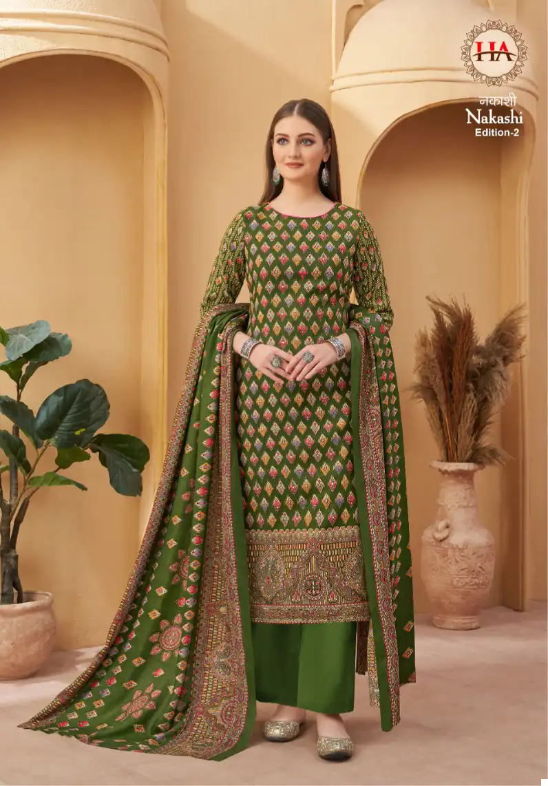 Harshit Fashion Nakashi Vol 2 Premium Finest Pashmina Wholesale Woolen Suits Catalog — Wholesale Salwar Suits, MPA wholesale from Surat - Gallery Image 2