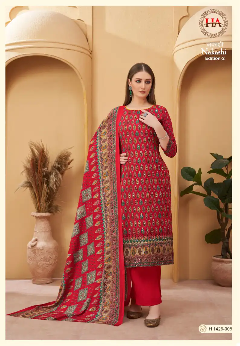 Harshit Fashion Nakashi Vol 2 Premium Finest Pashmina Wholesale Woolen Suits Catalog — Wholesale Salwar Suits, MPA wholesale from Surat - Gallery Image 3