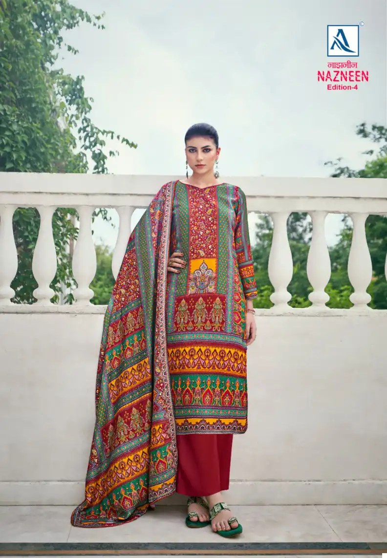 Alok Suits Nazneen Vol 4 Premium Viscose Pashmina Wholesale Woolen Suits Catalog — Wholesale Salwar Suits, Alok Suit wholesale from Surat - Gallery Image 2