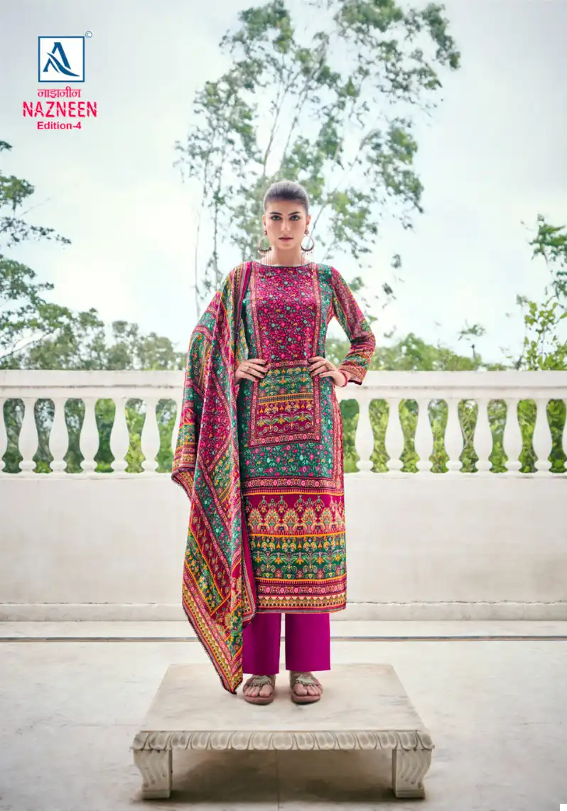 Alok Suits Nazneen Vol 4 Premium Viscose Pashmina Wholesale Woolen Suits Catalog — Wholesale Salwar Suits, Alok Suit wholesale from Surat - Gallery Image 4