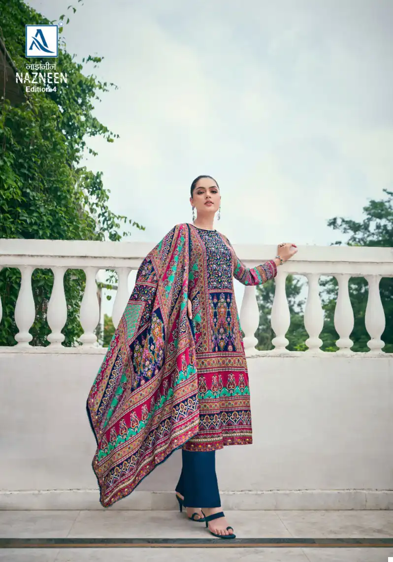 Alok Suits Nazneen Vol 4 Premium Viscose Pashmina Wholesale Woolen Suits Catalog — Wholesale Salwar Suits, Alok Suit wholesale from Surat - Gallery Image 5