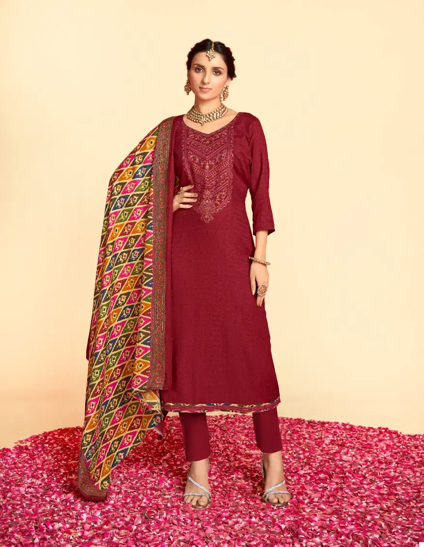 Levisha Nigar Pure Pashmina Wholesale Woolen Suits Catalog — Wholesale Salwar Suits, Levisha wholesale from Surat - Gallery Image 4