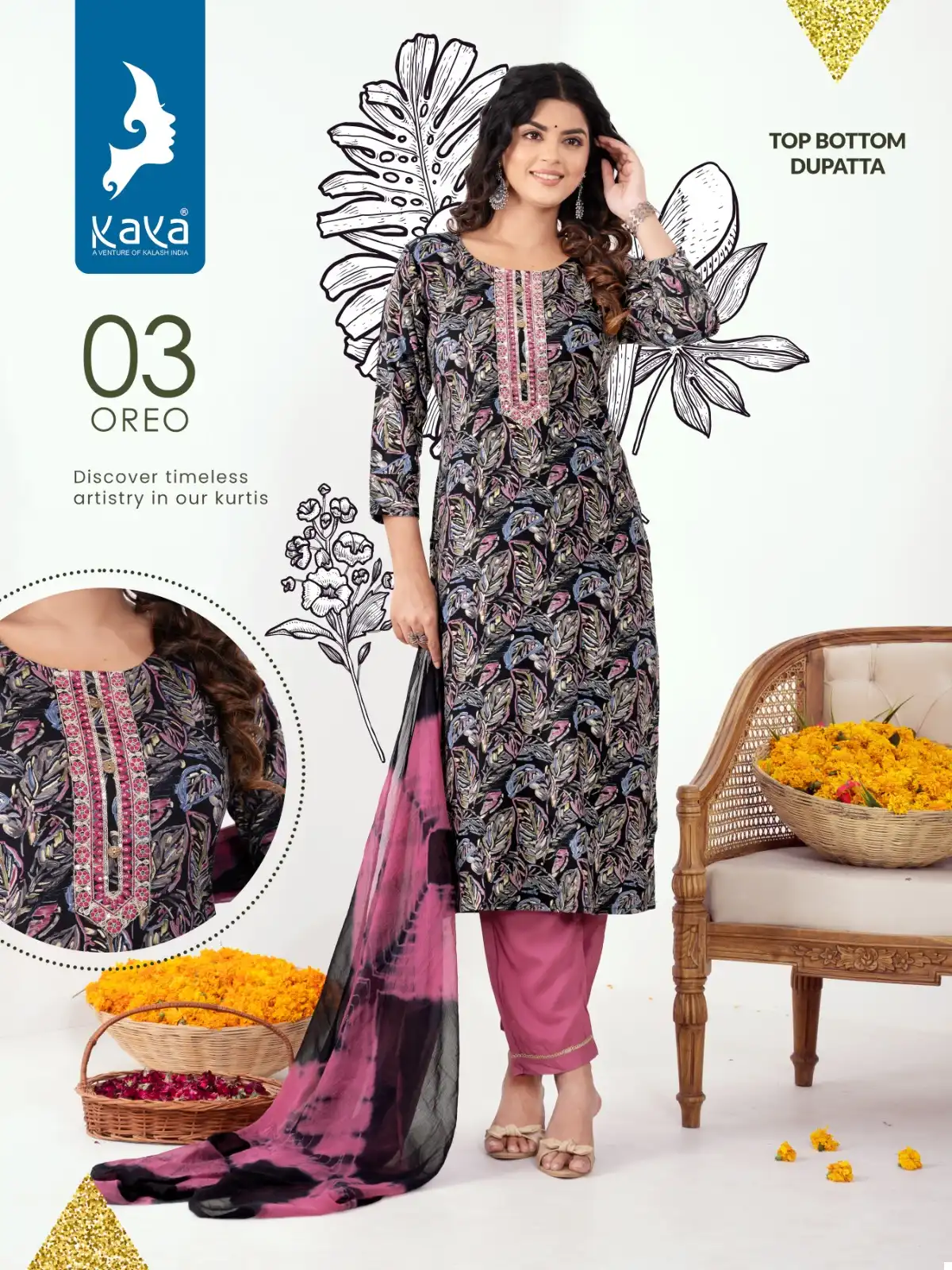 Kaya Oreo Rayon Wholesale Readymade Suits Catalog — Wholesale Salwar Suits, MPA wholesale from Surat - Gallery Image 5