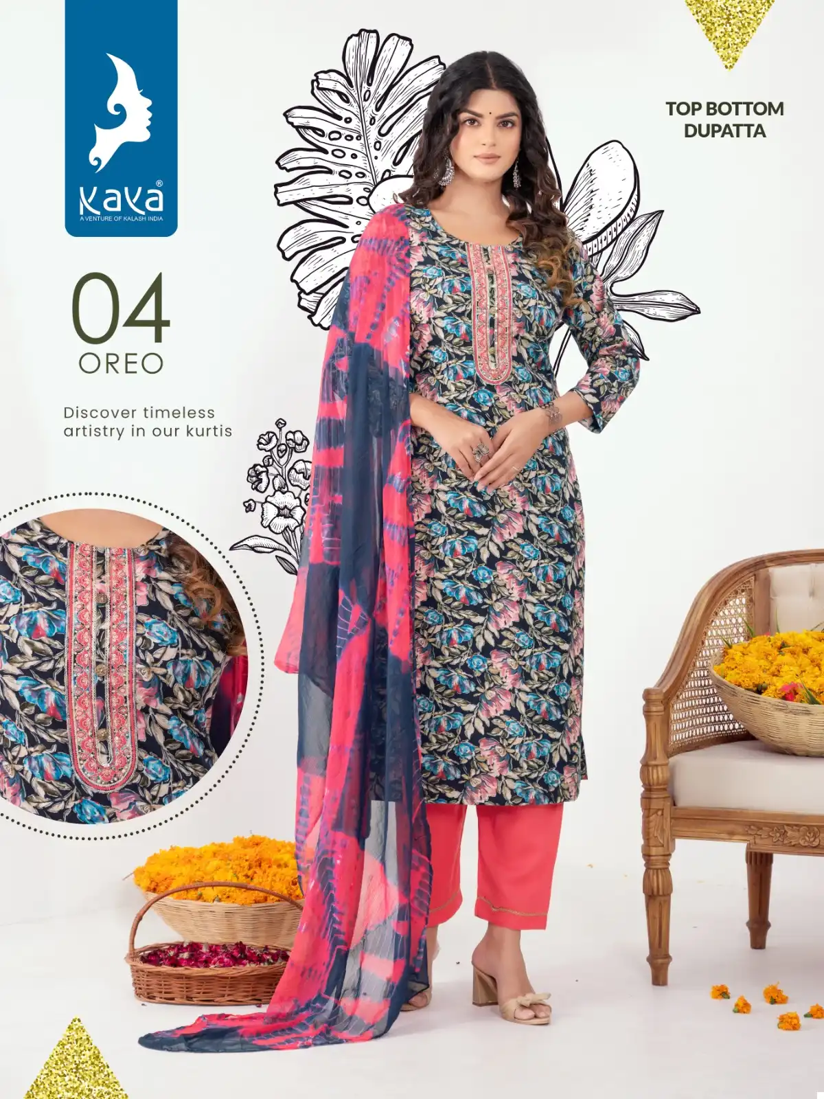 Kaya Oreo Rayon Wholesale Readymade Suits Catalog — Wholesale Salwar Suits, MPA wholesale from Surat - Gallery Image 6