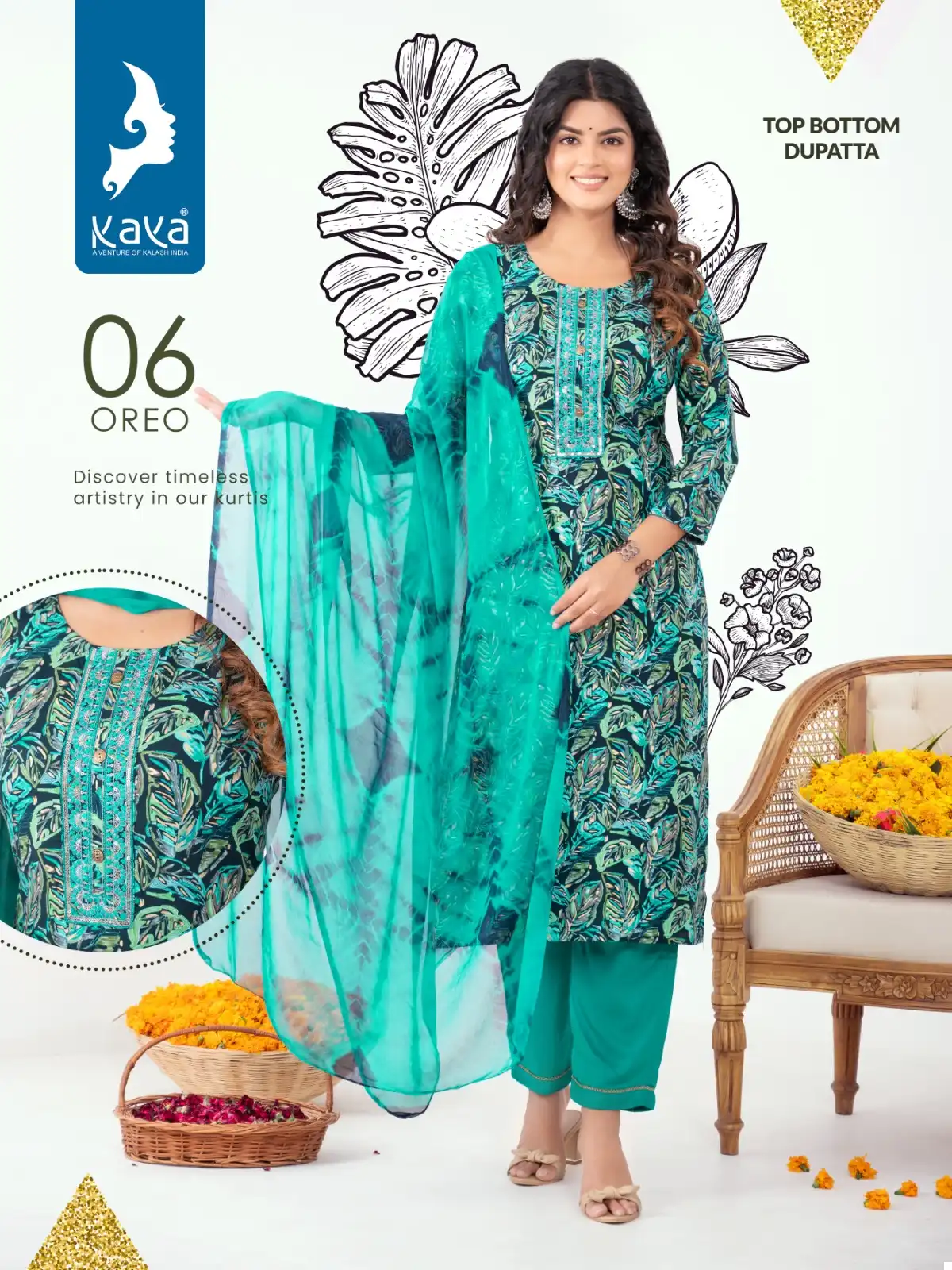 Kaya Oreo Rayon Wholesale Readymade Suits Catalog — Wholesale Salwar Suits, MPA wholesale from Surat - Gallery Image 8