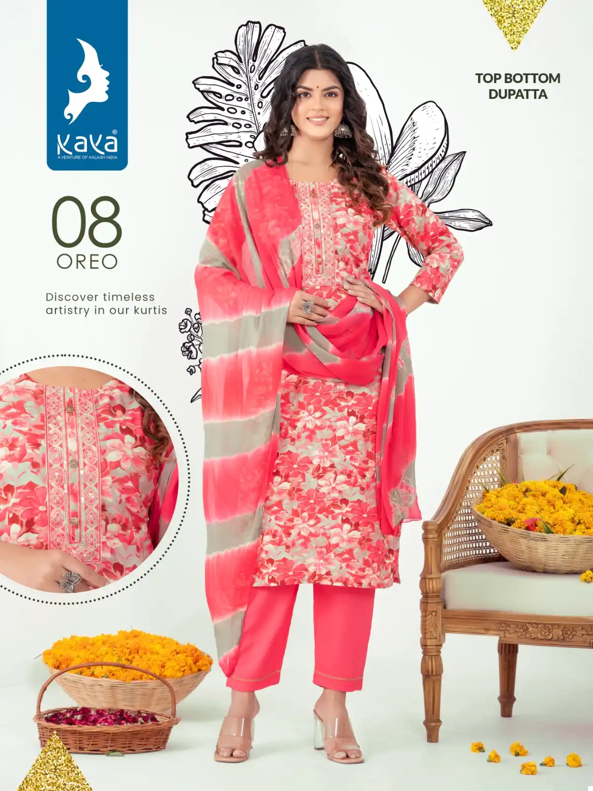 Kaya Oreo Rayon Wholesale Readymade Suits Catalog — Wholesale Salwar Suits, MPA wholesale from Surat - Gallery Image 2