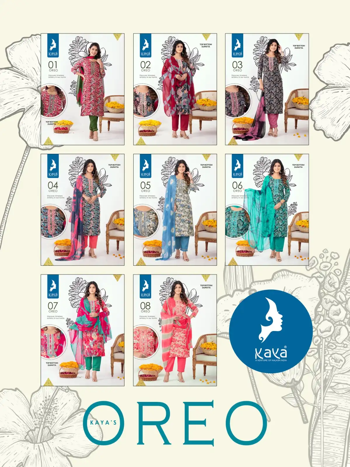 Kaya Oreo Rayon Wholesale Readymade Suits Catalog — Wholesale Salwar Suits, MPA wholesale from Surat — view 9