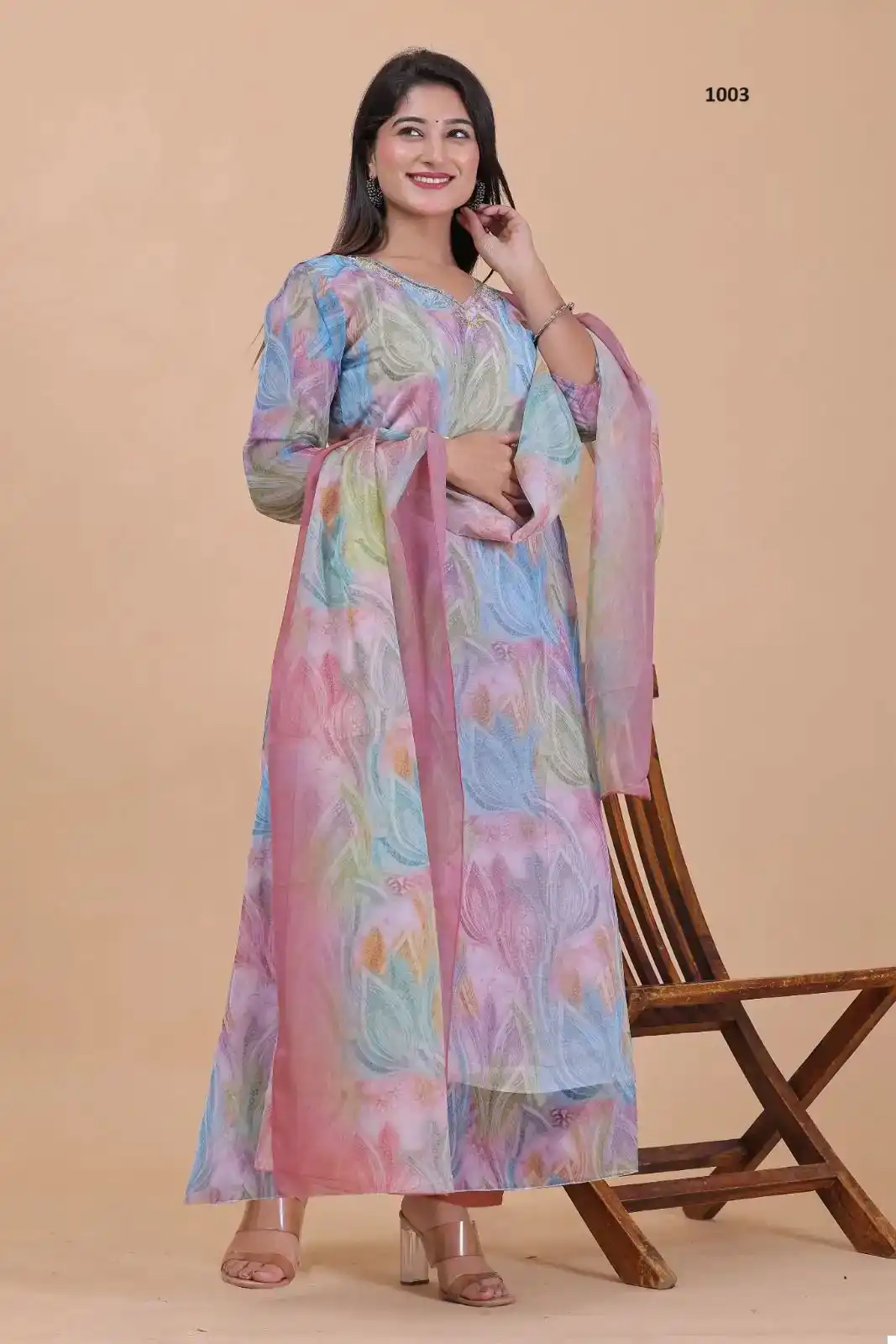 VE Kalyani Soft Organza Wholesale Combo Set Readymade Suits Catalog — Wholesale Salwar Suits, MPA wholesale from Surat - Gallery Image 3