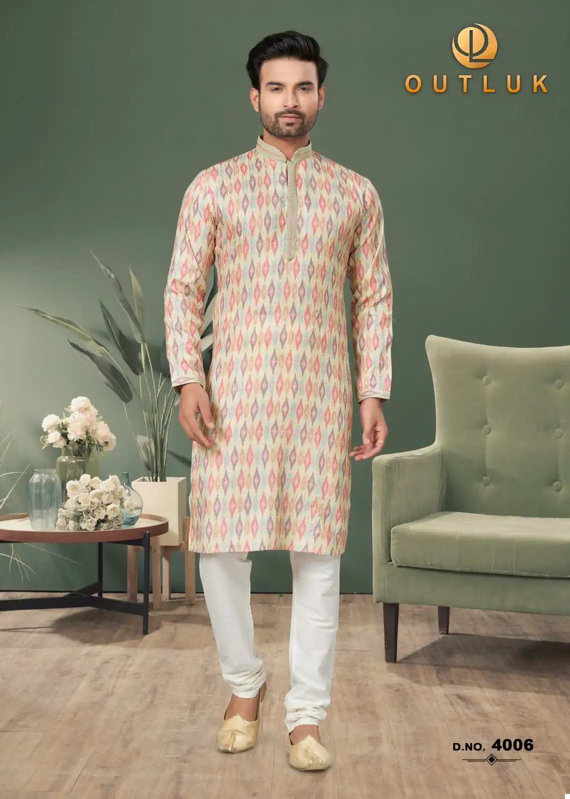 Outluk Wedding Collection Vol 4 Heavy Cotton Wholesale Kurta Pajama Catalog — Singles, MPA wholesale from Surat — view 3