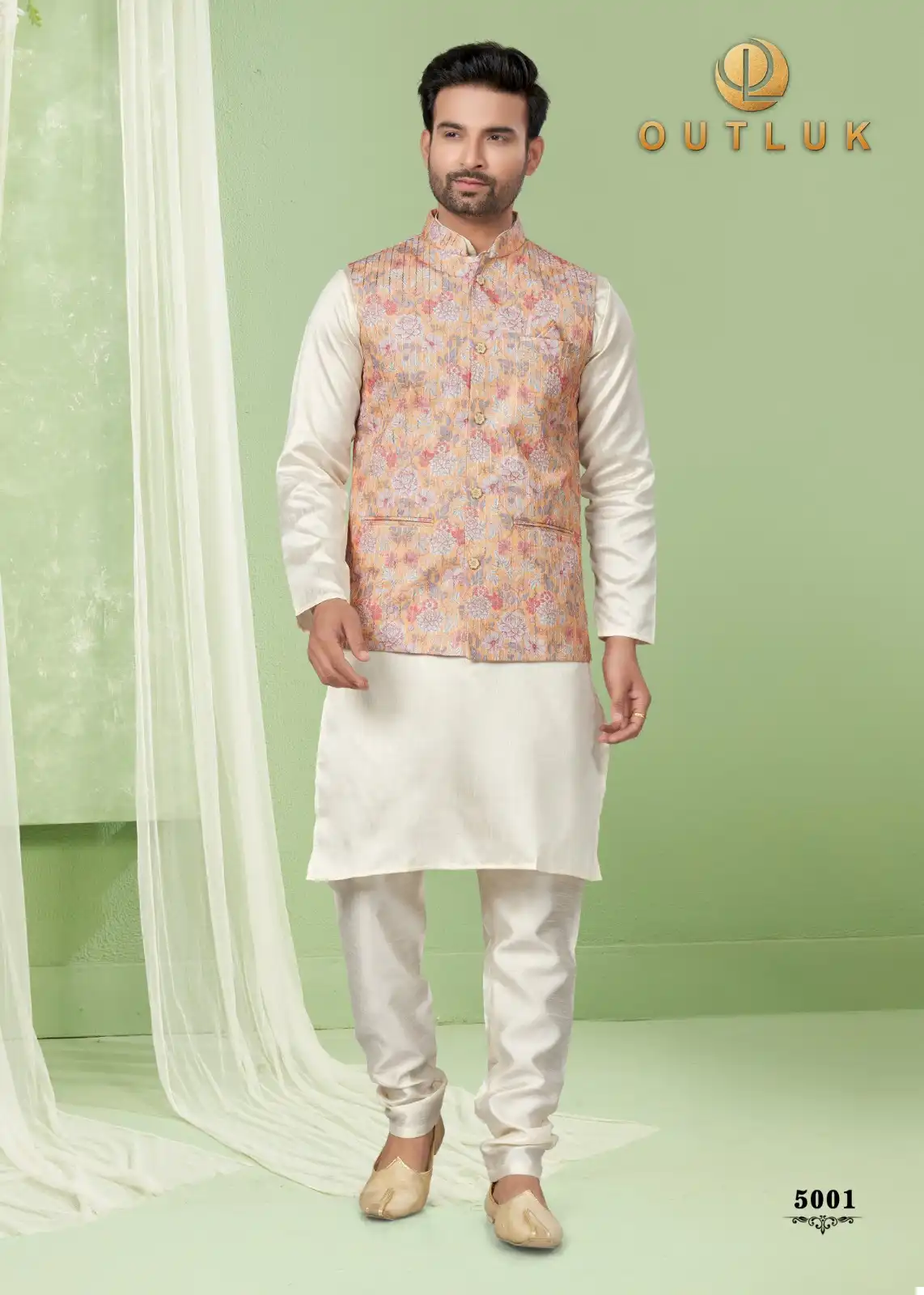 Outluk Wedding Collection Vol 5 Silk Mastani Wholesale Modi Jacket Kurta Pajama Catalog — Singles, MPA wholesale from Surat — view 5