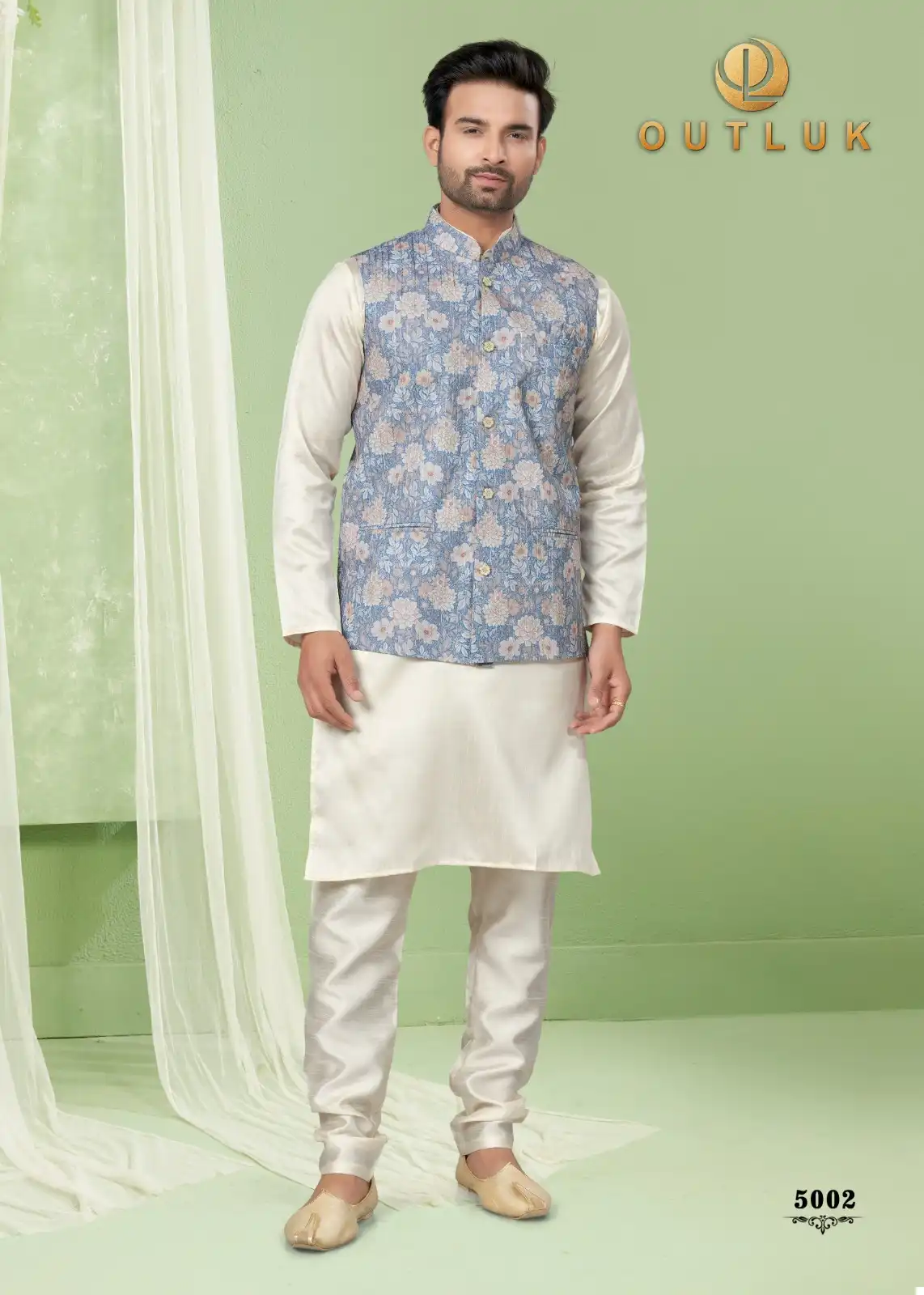 Outluk Wedding Collection Vol 5 Silk Mastani Wholesale Modi Jacket Kurta Pajama Catalog — Singles, MPA wholesale from Surat — view 4