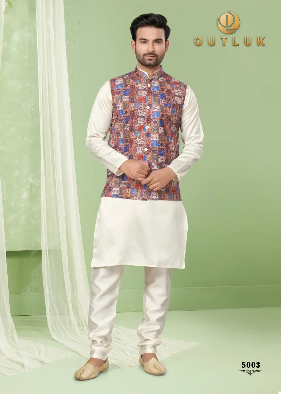 Outluk Wedding Collection Vol 5 Silk Mastani Wholesale Modi Jacket Kurta Pajama Catalog — Singles, MPA wholesale from Surat — view 6