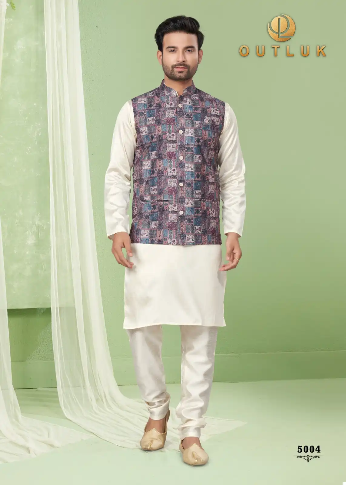 Outluk Wedding Collection Vol 5 Silk Mastani Wholesale Modi Jacket Kurta Pajama Catalog — Singles, MPA wholesale from Surat — view 2