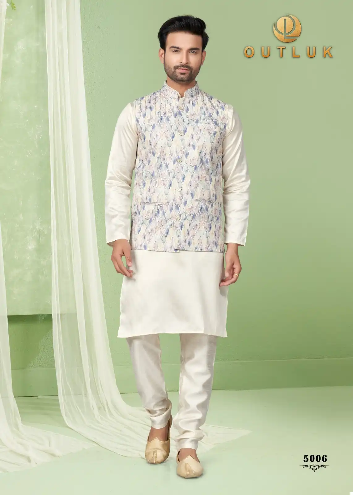 Outluk Wedding Collection Vol 5 Silk Mastani Wholesale Modi Jacket Kurta Pajama Catalog — Singles, MPA wholesale from Surat — view 3