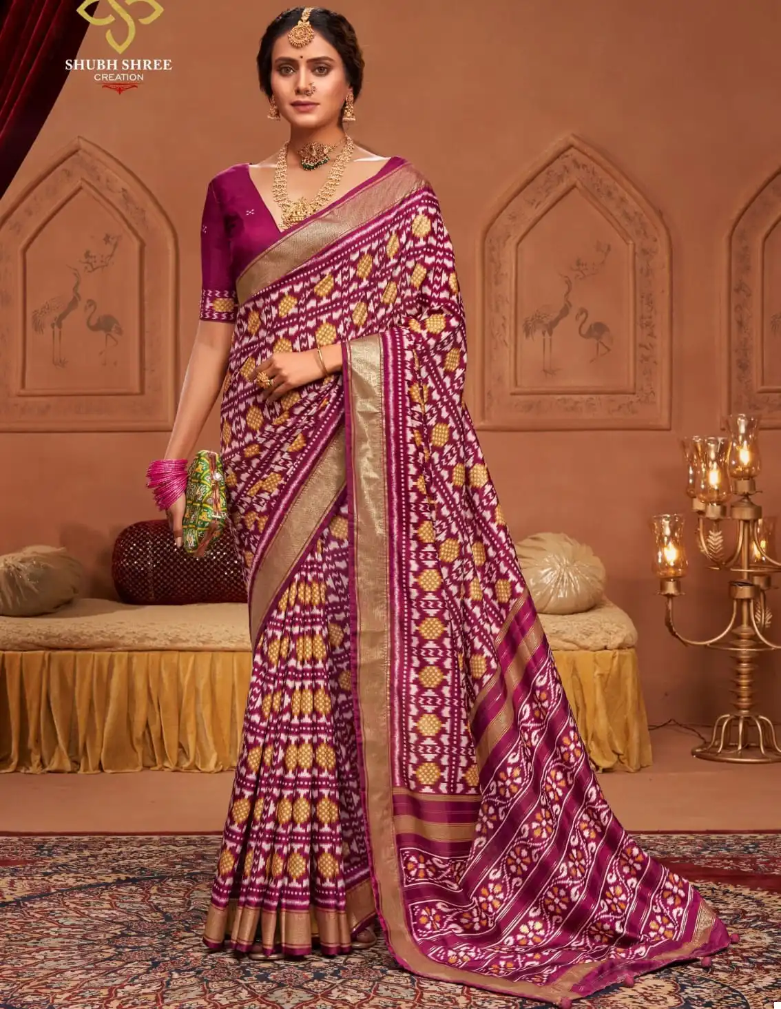 Shubh Shree Palki Welvet Tussar Silk Wholesale Sarees Catalog — Wholesale Sarees, MPA wholesale from Surat — view 1